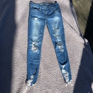 American Eagle Super Stretch Distressed Skinny Jeans